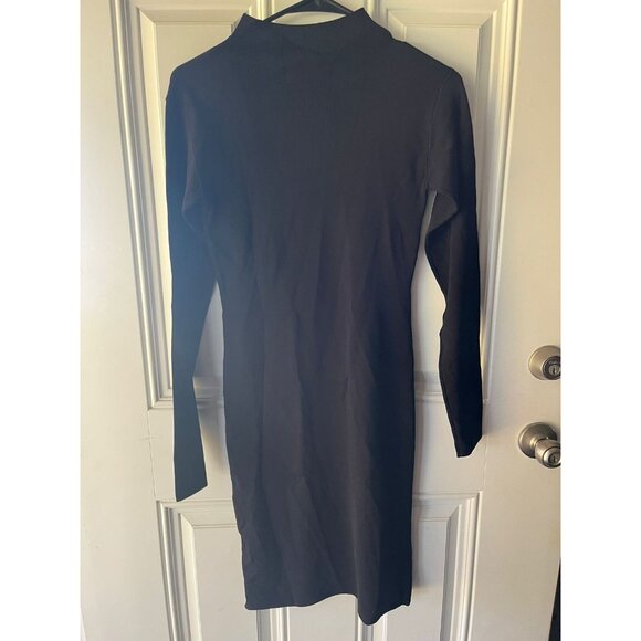 Mother of All NEW NWT Helen Knit dress Black Ribbed Long Sleeve Mock Neck Medium - Picture 7 of 9